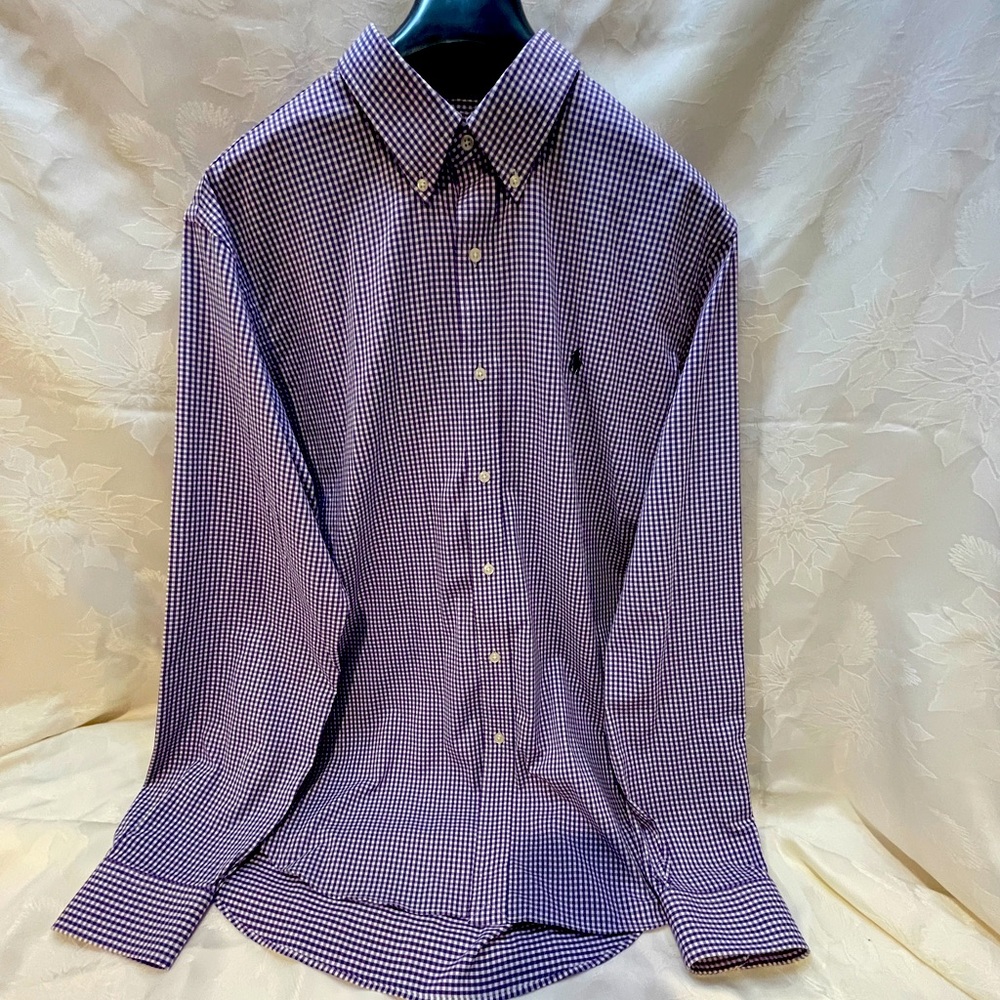 Ralph Lauren Button Down Sport Shirt, XL, Checkered